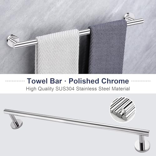 Lairuier Polished Chrome Bathroom Hardware Set, 10 PCS Towel Bar Set - Image 2