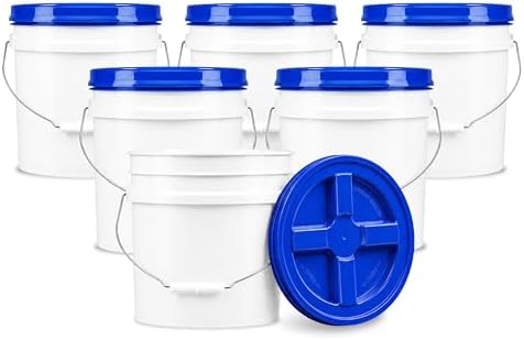 ePackageSupply 3.5 Gallon Bucket, Food-Grade w/Lid, BPA-Free, Blue, 6 Packs by ePackageSupply