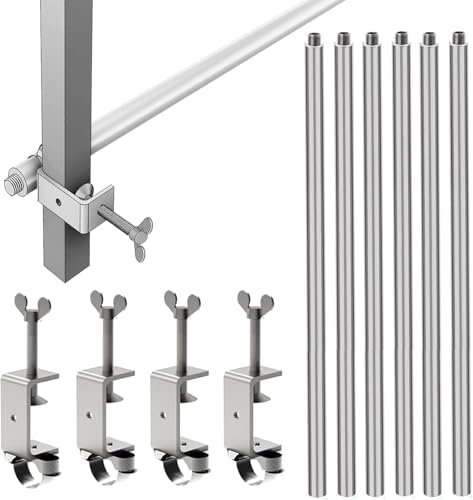 10ft Universal 3-Segment Canopy Tent Rail Bars with Frame Connectors,2-Pack by NewEle