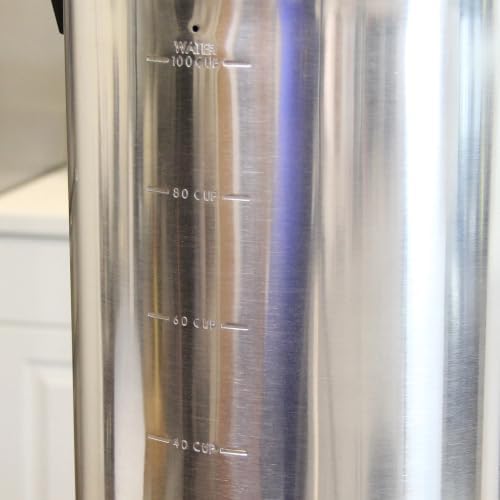 West Bend Commercial Coffee Urn Highly-Polished Aluminum NSF Approved Features Automatic Temperature Control Large Capacity with Cup Per Minute Brewing and Easy Clean Up, 100-Cup, Silver - Image 6