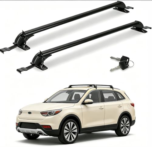 2Pcs Universal Roof Rack Cross Bars for Bare Roof, 43" Aluminum Lockable Car Top Crossbars w/Anti-Theft Lock, 165 lbs Load for Kayak Bike Cargo Carrier by Moclever