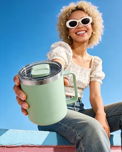 8 Pack 12oz Insulated Coffee Mug with Lid, Stainless Steel Cup - Image 6