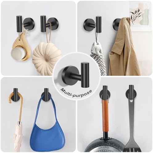 Lairuier Bathroom Hardware Set Matte Black, Towel Holder Set Wall Mounted - Image 5