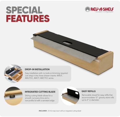 Rev-A-Shelf Foil Wrap Insert Organizer and Dispenser for Kitchen, Black - Image 5