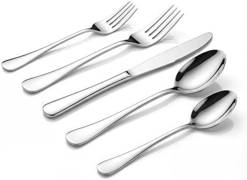 LIANYU Silverware Flatware Set for 8, 40 Piece Stainless Steel Cutlery Set by LIANYU