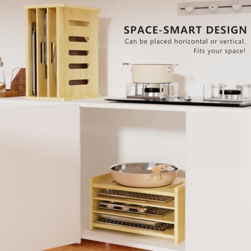 4 Tier Wooden Tray Dividers for Cabinets - Image 6