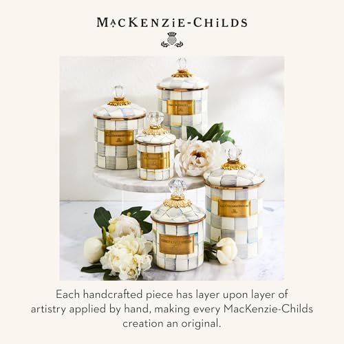 MACKENZIE-CHILDS Enamel Canister, Large, Gray-and-White Sterling Check - Image 6
