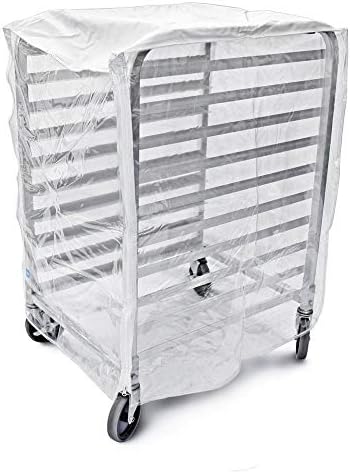 Bakery Food Pan Sheet Rack Cover | Size: 23"W x 28"L x 33"H | Material: Heavy-duty Nylon | Zippers:2 | Color:White | Pack of 1 by LaundryBagsOnline