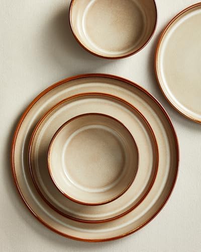 Pokini Ceramic Plates and Bowls Sets for 8, 24pcs Dinnerware Sets, Dish Set - Image 3