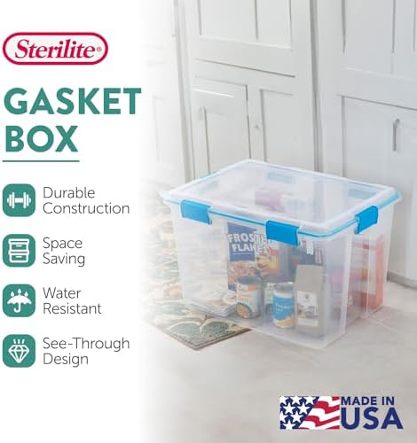 Sterilite Gasket Storage Box with Lids for Home & Office, 80 Quart, 8-Pack - Image 3