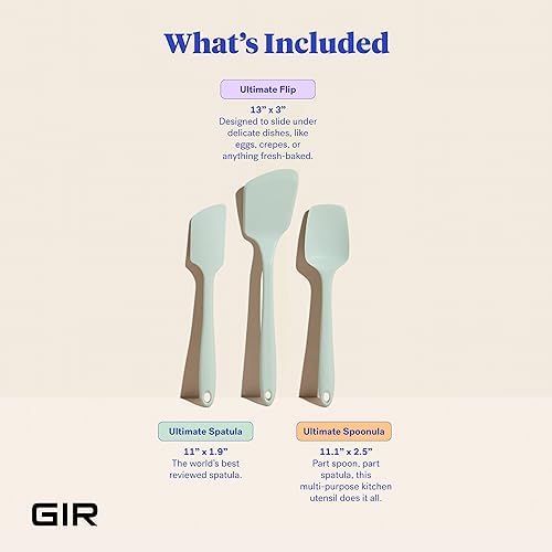 GIR: 3-Piece Silicone Ultimate Kitchen Utensils Set – Mint - Image 2