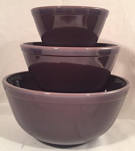 Mixing Nesting Bowls - Set of 3 - American Made - Mosser Glass USA (Eggplant) by Rosso+Glass