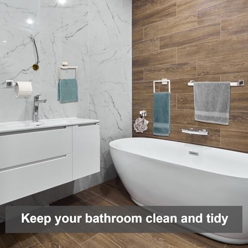25 Pcs Silver Bathroom Hardware Accessories Bath Towel Bar Set - Image 6