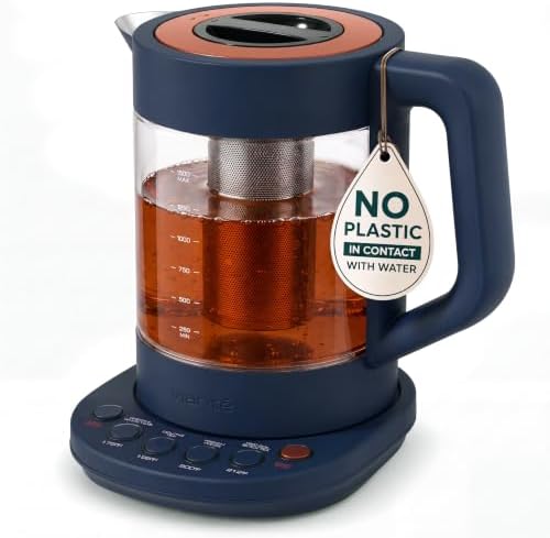 Viante Alba Electric Tea Kettle, Infuser, No Plastic, 1.5L, Midnight Blue by Viant%C3%A9