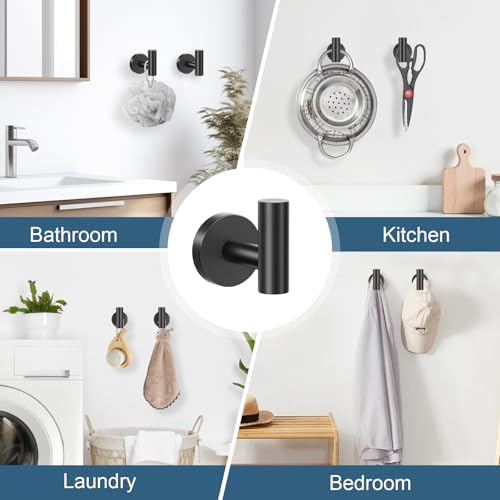 Matte Black Bathroom Hardware Set, 5 Pieces Black Towel Bar Bathroom Accessories Set, Upgraded Toilet Paper Holder with Shelf, 23.6 Inch Towel Rack Towel Holder for Bathroom Wall - Image 5