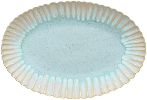 Casafina Ceramic Stoneware 16'' Oval Platter - Mallorca Collection, Sea Blue | Microwave, Dishwasher, Oven & Freezer Safe Dinnerware | Food Safe Glazing | Restaurant Quality Serveware by Casafina