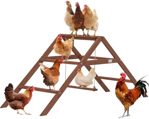 PETSFIT Roosting Bars for Coop Accessories, Chicken Perches with Swing are Perfect for 10-12 Chickens,Wooden Chicken Ladder for Pet's Healthy & Happy,Easy to Assemble&Clean by Petsfit