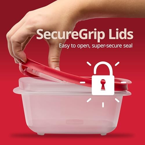 Rubbermaid 7.81- and 14.66-Cup EasyStore Square Containers, Food Storage Containers with Lids, 4-Piece (Pack of 2) - Image 3