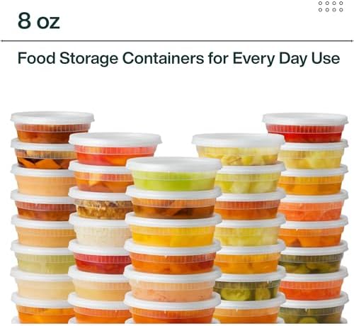[8oz-36 Sets Plastic Deli Containers with Lids - BPA Free Clear Soup Containers with Airtight Lids, Leak Resistant Food Storage for Meal Prep, Stackable/Microwave/Dishwasher/Freezer Safe - Image 6