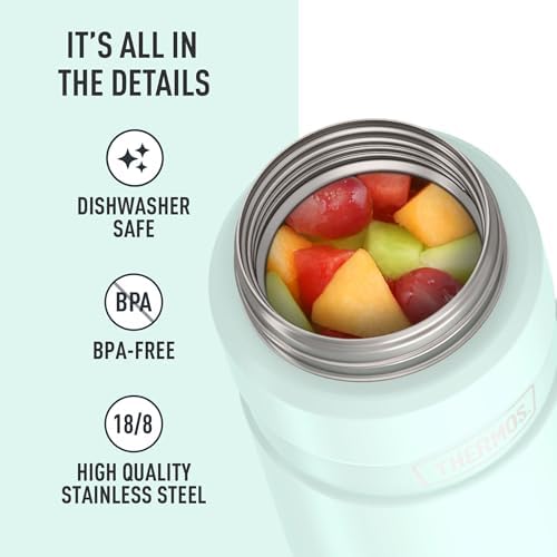 THERMOS Stainless King Food Jar with Bowl, 24oz, Matte Light Blue - Image 4