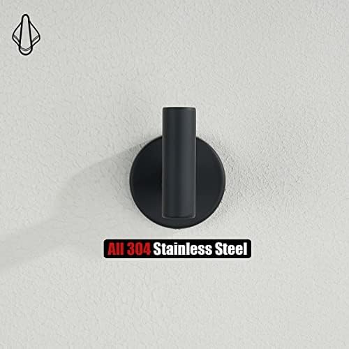 JQK Bathroom Hardware Set, 5-Piece Bath Accessories Set Matte Black Wall Mount Includes 24 in Towel Bar, 7 in Towel Ring, Toilet Paper Holder, 2 Towel Hooks, BAS165-PB - Image 6