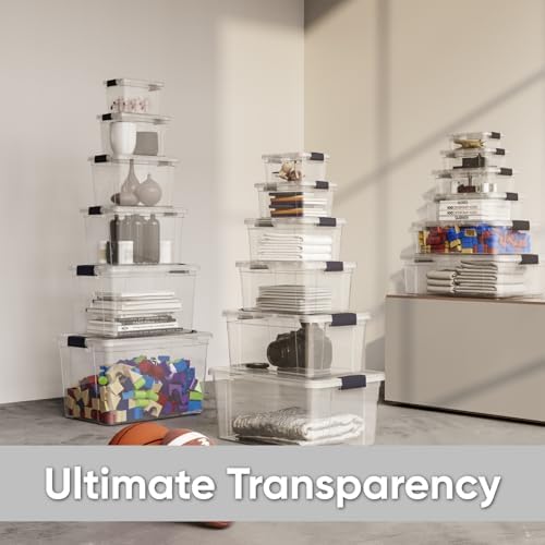 Superio 26.5 Quart Clear Plastic Storage Boxes with Lids, Stackable Organizer Containers, BPA-Free Storage Bins for Home, Office, School & Dorm, 10 Pack - Image 6