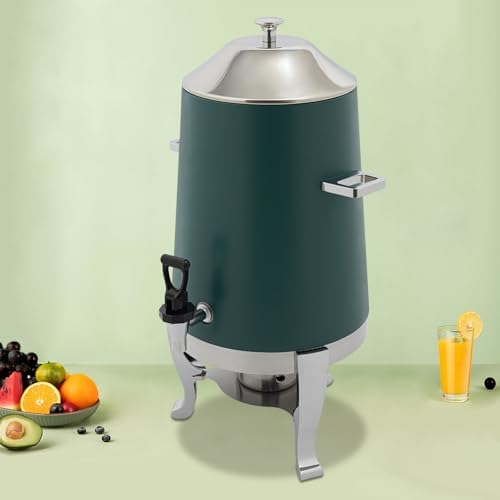 3.43Gallon Stainless Steel Hot Beverage Dispenser,Coffee Chafer Urn with Spigot&Fuel Holder,Cold&Hot Drinks Dispenser for Milk Coffee Tea Juice - Parties Catering Buffet Event (Green) - Image 3