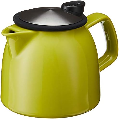 FORLIFE Bell Ceramic Teapot with Basket Infuser, 26-Ounce/770ml, Lime - Image 2