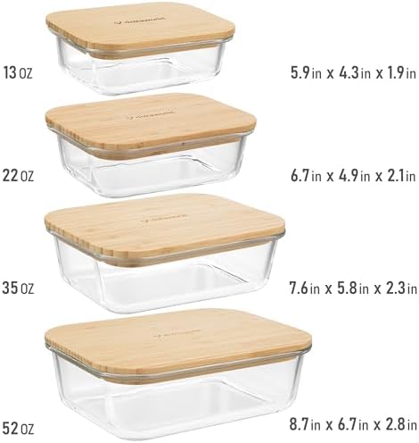 Set of 4 Stackable Space-Saving Nesting Glass Containers - Image 2