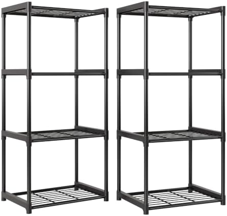 4-Tier Storage Shelves-2 Pack, Shelf with Plastic Connectors, Shelving Rack by Unknown