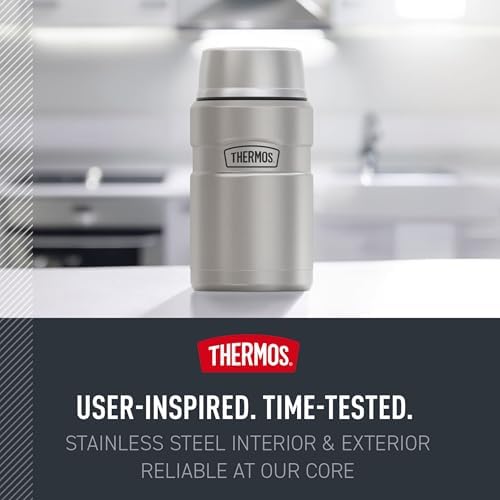 THERMOS Stainless King Food Jar with Bowl, 24oz, Matte Light Blue - Image 6