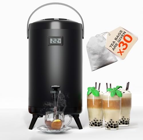 Insulated Beverage Dispenser-NON HEATING-75 Cup Cold Drink Beverage for Catering-Stainless Steel Iced Beverage Dispenser 12 L/3.2 Gallon Coffee Dispenser with Spigot for Tea,Juice (black) by Nalison