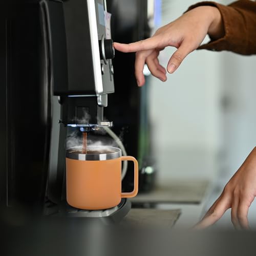 VEGOND 14 oz Insulated Coffee Mug Bulk with Handle, Stainless Steel Travel Coffee Mug with Lid, Double Wall Vacuum Metal Coffee Cup, Coffee Tumbler Powder Coated, Orange 4 Pack - Image 2