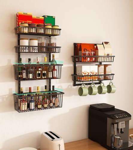 Mefirt Over The Door Pantry Organizer, 6-Tier Black Deep Baskets - Image 7