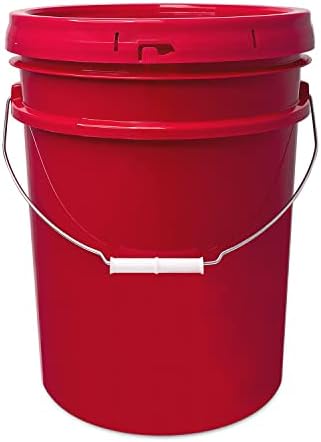ePackageSupply 5 Gallon Bucket - Food Grade Bucket with Airtight Gasketed Tear Strip Lid, BPA-Free, Heavy-Duty 90 Mil HDPE Plastic Pail, Bulk Storage, Durable Container, Made in USA - Red, 1 Pack by ePackageSupply