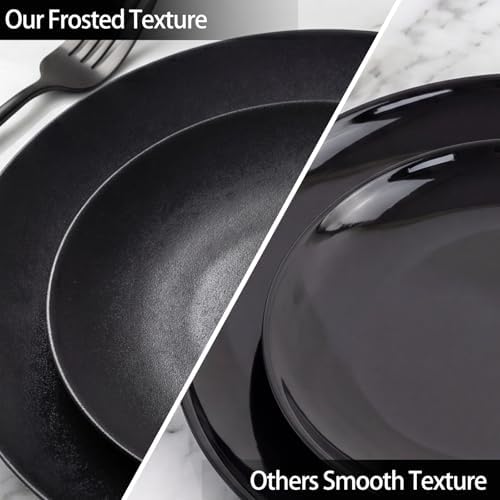 ejonirinjonir 150pcs Frosted Black Plastic Plates Plastic Plate for Wedding - Image 5