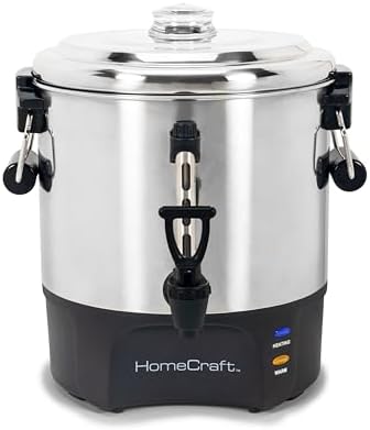 Homecraft 40-Cup Beverage Urn – Quick Brew Stainless Steel Coffee Maker – Drip-Free Spout, Reusable Filter – For Events, Parties, Large Gatherings – Stainless Steel - Image 4