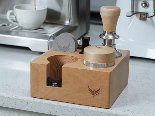 Tamping Station 54mm for Breville Espresso Machine Accessories – Portafilter Holder with Tamper, Distributor, Dosing Funnel, WDT Tool & Puck Screen Slots - Image 6