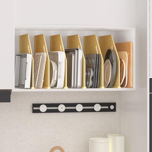 6 Pack Wood Tray Dividers for Cabinet, Cookie Sheet Organizer for Cabinet - Image 7