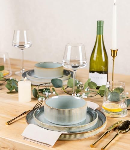 TheTerra Ceramic Dinnerware Set for 8, 24-Piece Plates and Bowls Set - Image 6