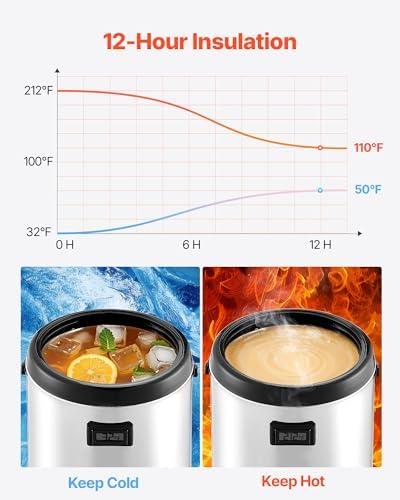 VEVOR Insulated Beverage Dispenser, 1.5 Gal/6L Stainless Steel Thermal Drink Server with Spigot & Temp Display, Suitable for Hot and Cold Drinks, for Tea Coffee Water in Cafes & Restaurants, Silver - Image 3
