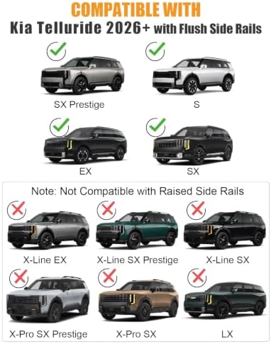 Roof Rack Cross Bars for Kia Telluride 2026 2027 S, EX, SX, SX Prestige - Image 2