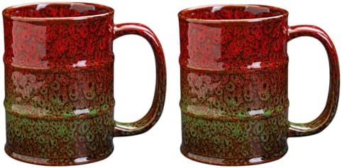 Coffee Mug,20 Oz Coffee Cups Ceramic Tea Cup Large Coffee Mug for Office and Home - Dishwasher and Microwave Safe Novelty Coffee Mug(2, Red and Green) by LGQ