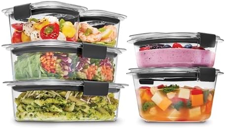 Rubbermaid Brilliance® Round and Rectangular Leak Proof Food Storage Containers, 12 Piece Set by Rubbermaid
