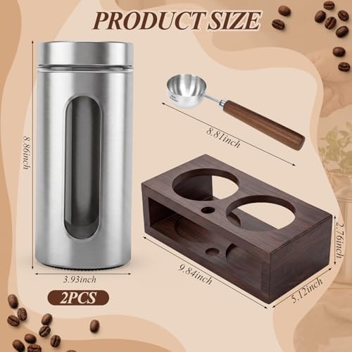 Suclain Stainless Steel Coffee Grounds Canisters Container with Shelf - Image 2