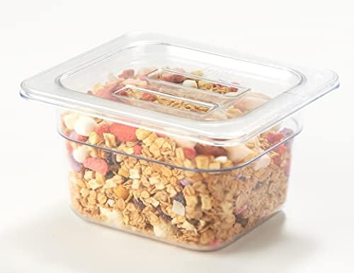CURTA 6 Pack NSF Food Pan Cover, 1/6 Size Clear Polycarbonate Lid with Handle for Commercial Food Pan, Dishwasher & Freezer Safe Plastic Clear - Image 3