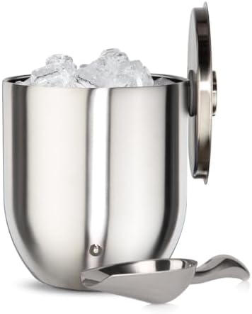 Snowfox Plus - Insulated Ice Bucket with Lid/Scoop, Premium Vacuum Insulated Stainless Steel Ice Buckets for Parties, Ice Box, Home Bar Accessories, Parties Supplies, Bar Decor, 3L by Snowfox