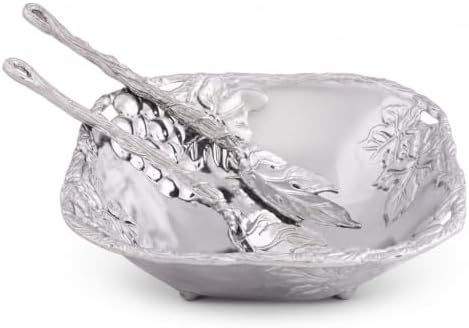 Arthur Court Grape Salad Set 3-Pc Aluminum Bowl and Server - Elegant Serveware for Entertaining - 9.5 Inch Diameter by ArthurCourt