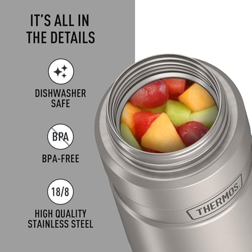 THERMOS Stainless King Food Jar with Bowl, 24oz, Matte Steel - Image 5