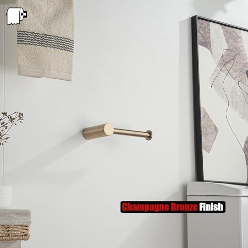 JQK Bathroom Hardware Set Champagne Bronze, 5-Piece Bath Accessories Set Wall Mount Includes 24 in Towel Bar, Towel Ring, Toilet Paper Holder, 2 Towel Hooks, BAS625-CB - Image 7